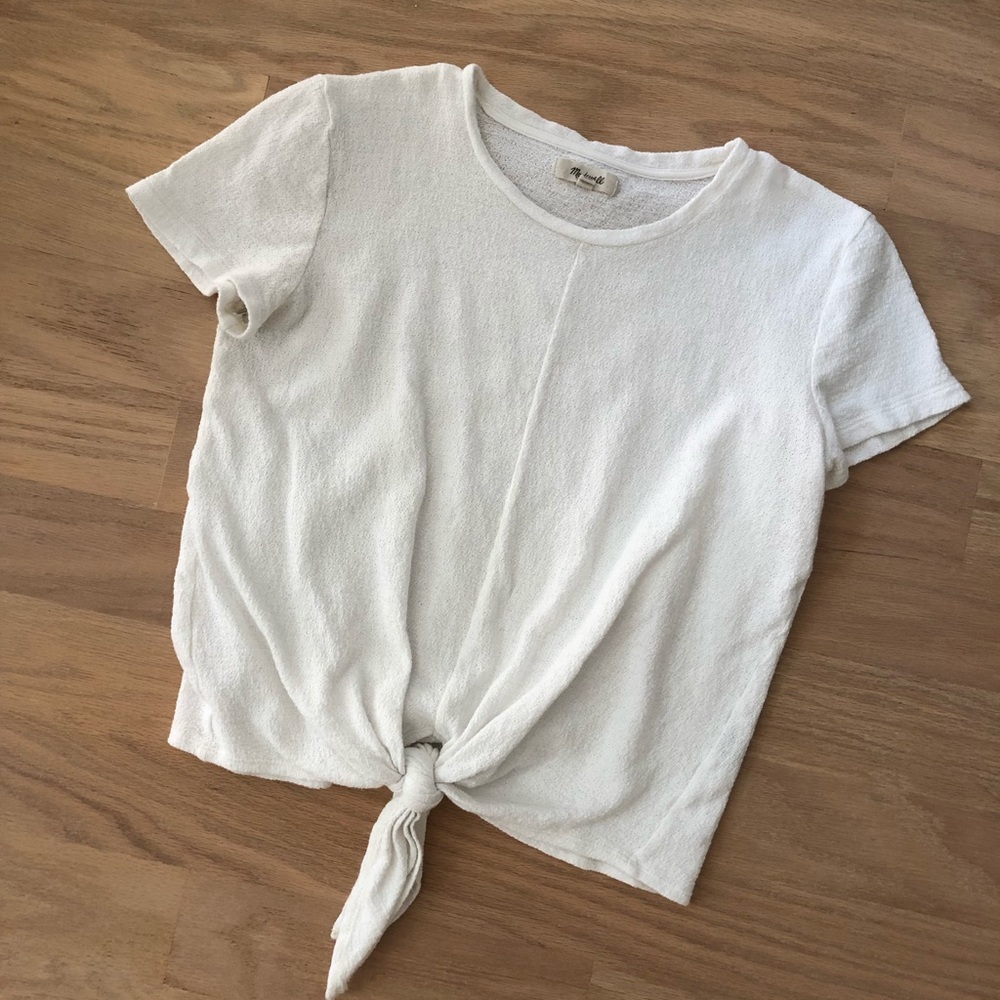 White Madewell front tie t-shirt